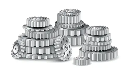 machined stacks of gears